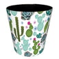 Wastebasket, 10.2x10.2x10.2Inch British Style Trash Bin Household Uncovered Garbage Can Wastebasket - (Cactus-1 Pattern)