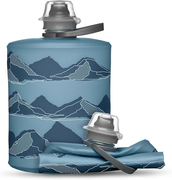 HydraPak Stow - Collapsible Backpacking Water Bottle (350ml, 500ml, 1L) - BPA Free, Ultra Light, Spill-Proof Twist Cap-Mewly Pet