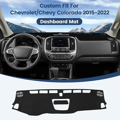 Dashboard Cover Mat Custom Fit for Chevrolet/Chevy Colorado 2015-2020 2021 2022 Dash Cover Nonslip Dash Mat Protector Sunshade No Glare Black