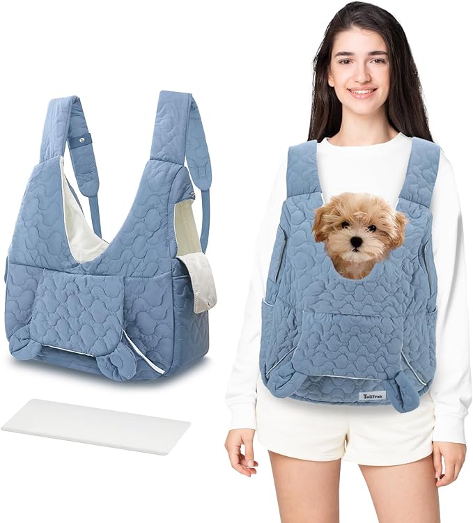 Pet Carrier Backpack, Adjustable Pet Front Cat Dog Carrier Backpack Travel Bag for Small Medium Dogs Cats and Rabbits, Safety Strap with Removable Bottom Plate for Camping Hiking Traveling-Mewly Pet