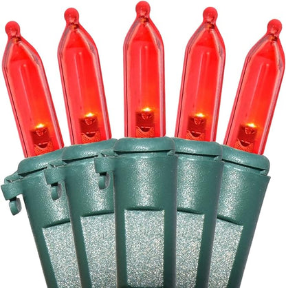 Holiday Essence - LED Red Christmas Lights Green Wire 26.9 Feet Long String Lights Set for Outdoor & Indoor Décor, Valentines Day, Halloween, Christmas Trees, Lighting Decorations, UL Certified