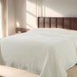 Richave Cuddly Blanket Twin Size,Premium Lightweight Anti-Static Fluffy Fleece Blanket with Striped Pattern for Twin/Twin XL Extra Long Bed, 66x90 Inches,Cream