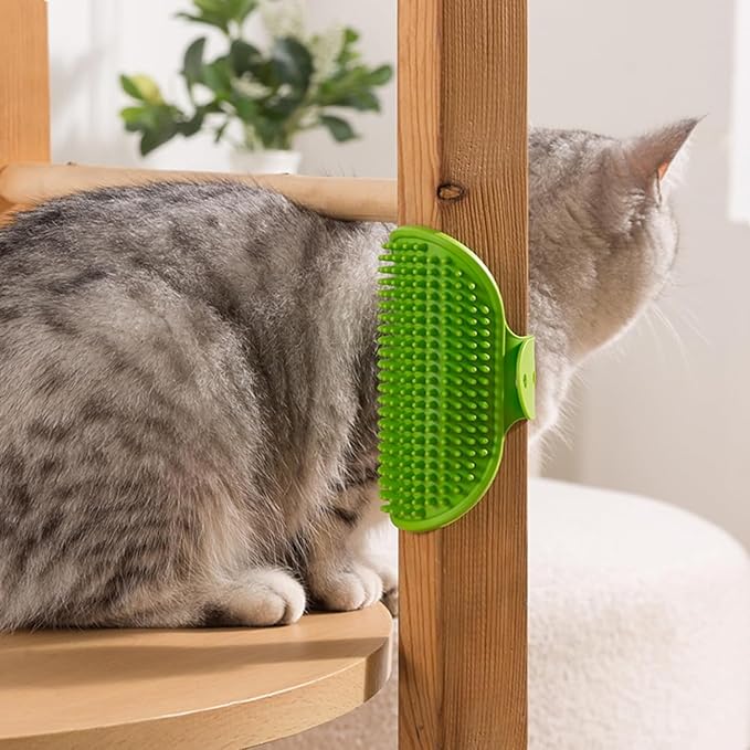 4PCS Cat Self-Groomer, Indoor Cat Brush, Adjustable Silicone Self-Cleaning Massage Tool for Dogs and Cats Scrubbing, Bathing, Massage, Hair Cleaning-Mewly Pet