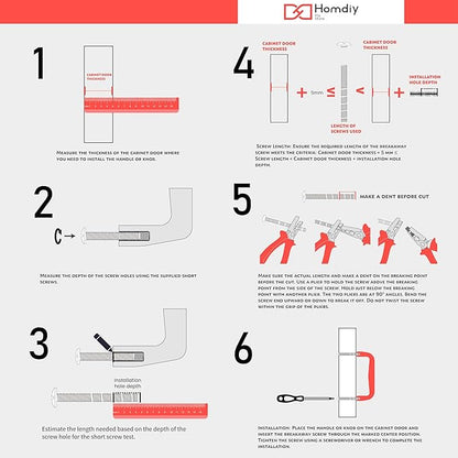 homdiy 5 Pack Adjustable Brushed Brass Cabinet Pulls 2" to 8.8" (51-224mm) Adjustable Hole Distance Drawer Pulls
