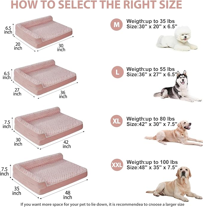 BFPETHOME Orthopedic Dog Beds for Large Dogs-Waterproof Sofa Pet Bed with Removable Washable Cover, Big Dog Bed with Waterproof Lining and Nonskid Bottom,Pet Bed for Large Dogs-Mewly Pet