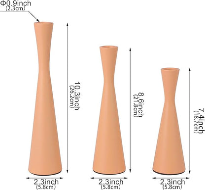 Vixdonos Taper Candle Holders Metal Candlestick Holders Set of 3 Table Mantel Decorative Candle Stand for Dinning,Party，Wedding,Home Decor(Pink Orange)