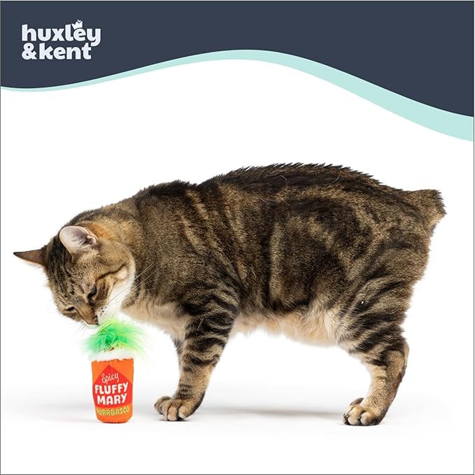 Huxley & Kent Plush Cat Toy - Interactive Catnip Toy for Cats & Kittens - Soft Kitty Toys with Crinkle & Catnip - Fun Indoor Play - Fluffy Mary-Mewly Pet