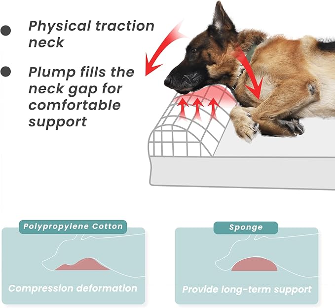 Laifug Orthopedic Memory Foam Dog Bed with Durable Water Proof Liner and Removable Washable Cover (Large (46"x28"x8"), Dark Green)-Mewly Pet