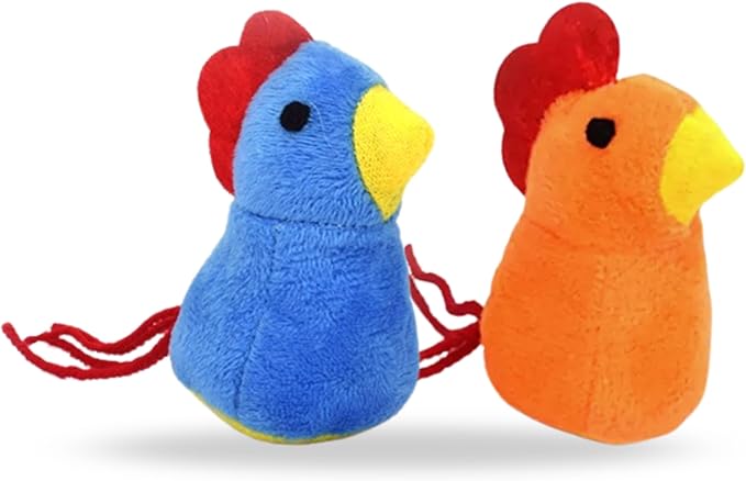 Catnip Cat Toy, 2 Pack Chicken Bird Interactive Chew Kicker Toys, cat Toys for Indoor Cats, Boredom Relief Kitten Exercise, Soft Durable for All Breed-Mewly Pet