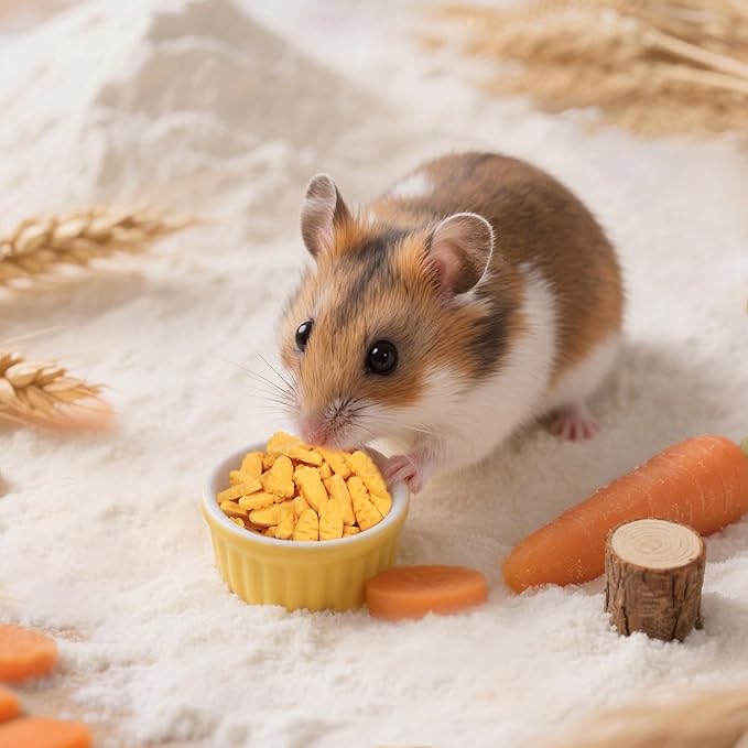 Abizoo Hamster & Gerbil Treats, Crunchy Baked Hamster Snacks with Carrot and Yeast, Natural Training Reward Chew Treats for Small Animals, Supports Digestion and Dental Health-Mewly Pet