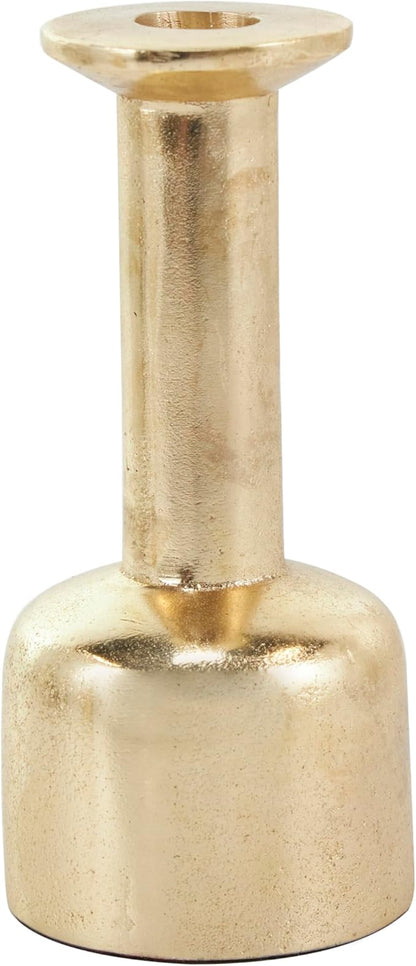 Deco 79 Aluminum Metal Decorative Candle Holder Candle Stand with Rounded Bases, Set of 2 Candlestick Holder 7", 8" H, Gold
