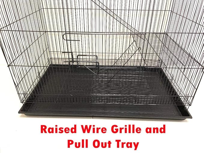 X-Large 5-Levels Tight 3/8-inch Bar Spacing Ferret Chinchilla Sugar-Glider Rats Mice Gerbil Chew Free Cage with Removable Rolling Stand, 31-Inch by 19-Inch by 55-Inch-Mewly Pet