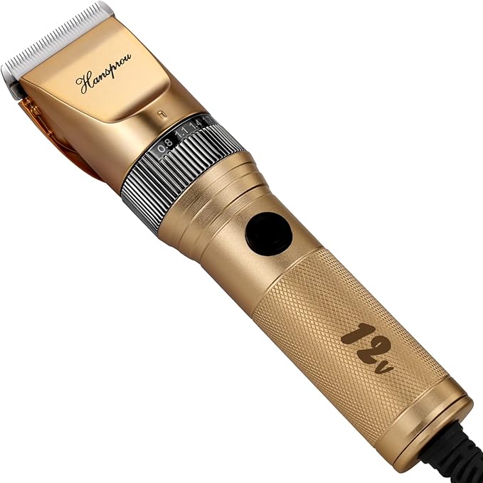 Dog Grooming Clippers, Professional Dog Clipper for Thick Coat 12V Plug-in Pet Trimmer High Power Pet Clippers Low Noise with Guard Combs Brush for Dogs Cats and Other Animal-Mewly Pet