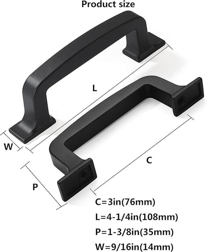 khtumeware 20 Pack 3 Inch Cabinet Handles - Matte Black Pulls with Drawer Handles for Cabinets