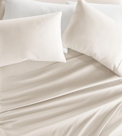 Linen Market Double-Brushed Microfiber King Sheet Set 4 Piece – Oeko-TEX Certified Ultra Soft & Wrinkle-Free - 16" Deep Pocket Sheets - Easy Care King Size - Ivory