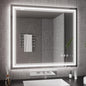 Bathroom Mirrors for Wall, 40x36 Inch Gradient Front and Backlight Lighted Mirror, 3 Colors Dimmable CRI>90 Double Lights, IP54 Enhanced Anti-Fog, Hanging Plates Wall Mount Smart Mirror
