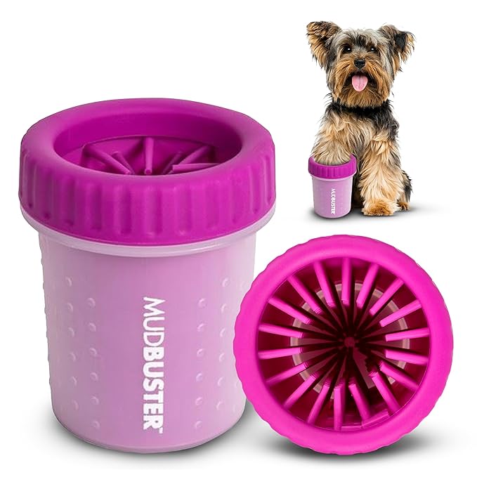 Dexas MudBuster Portable Dog Paw Cleaner, Small, Fuchsia - Premium Quality Pet Accessory-Mewly Pet