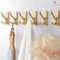pickpiff Self Adhesive Coat Hooks for Hanging, Heavy Duty Stainless Double Wall Hook for Towel, Backpack, Hat, Sturdy Metal Hanger for Bathroom, Bedroom, Door, Wall Mounted, 6-Pack, Brushed Gold