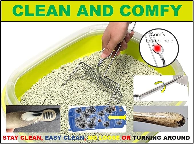 All Metal Litter Scoop, Solid Metal Sifter, Cat Litter Scoop Metal Jumbo, Cat Urine Scoop, Litter Scooper with Holder, Litter Scooper Holder, Jumbo Cat Litter Scoop Sifter Scooper Holder-Mewly Pet