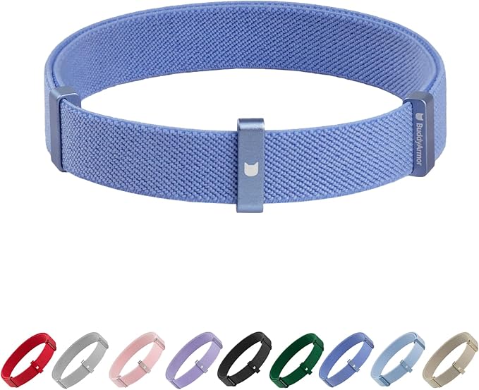 Safety Cat Collar - U.S. IDA Gold Awarding Design, Stretch Non Breakaway Elastic Quick Release, Light Weight Adjustable for Kitten, Neck Fit 7.8'-15.7' for All Small Large Cats,M(Blurple)-Mewly Pet