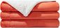 NANPIPER Sherpa Blanket Queen Fleece Bed Blankets Soft and Warm Fuzzy Microfiber,Orange 90"x90"