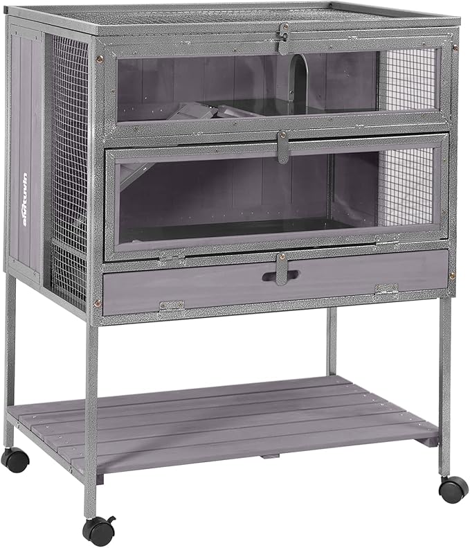 Guinea Pig Cage Metal Frame Hamster Cage Upgrade Anti-Chewing Rat House Indoor Outdoor Use Small Critter Habitat with Plastic Deep Not Leakage Pull Out Tray-Mewly Pet