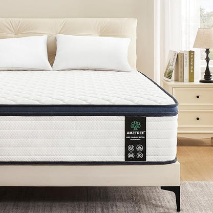 King Mattress 12 Inch King Size Mattress - Memory Foam & Pocket Coils Springs, Pressure Relief, Medium Firm Comfort, Motion Isolation, Ideal for All Sleep Positions, CertiPUR-US Certified