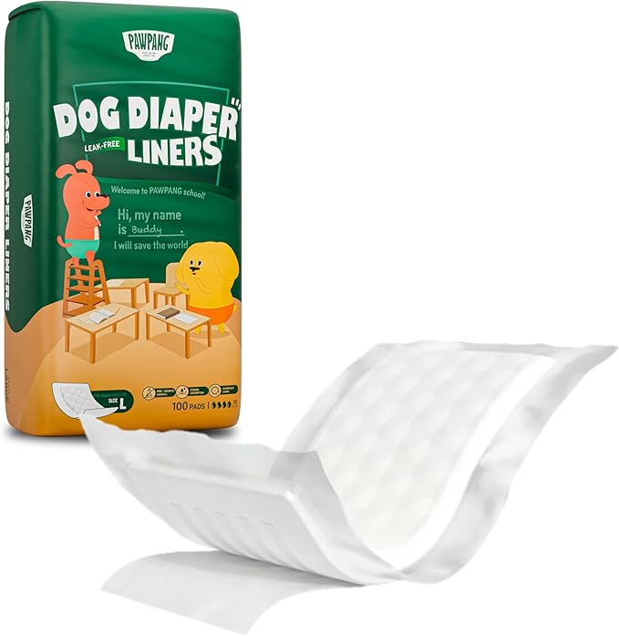 Disposable Dog Diaper Liners Booster Pads for Male & Female Dogs, 100ct, 4 Sizes Options, Doggie Diaper Inserts fit Most Types of Dog Diapers - Pet Belly Bands & Male Wraps (Large (100 ct))-Mewly Pet
