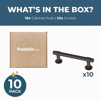 Franklin Brass Francisco (5-Pack) Cabinet Handles 3' Hole Center Deep Bronze Kitchen Drawer Pulls Dresser, Furniture Hardware P29520K-324-B