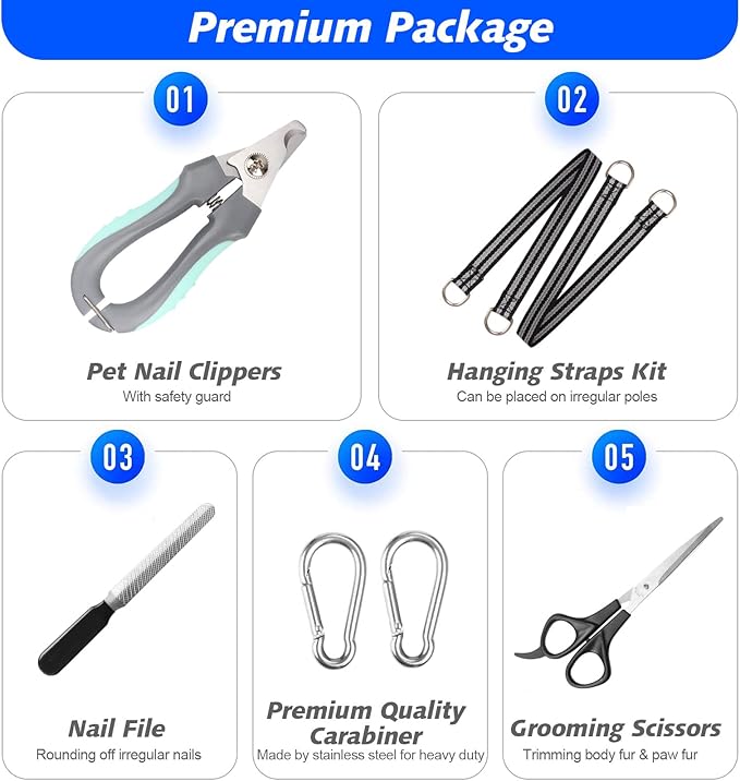 Pet Grooming Hammock for XXL Large Dogs with Nail Clippers/Nail Trimmers/Grooming Scissors, Dog Grooming Harness for Nail Trimming, Pet Grooming Sling Helper-Mewly Pet