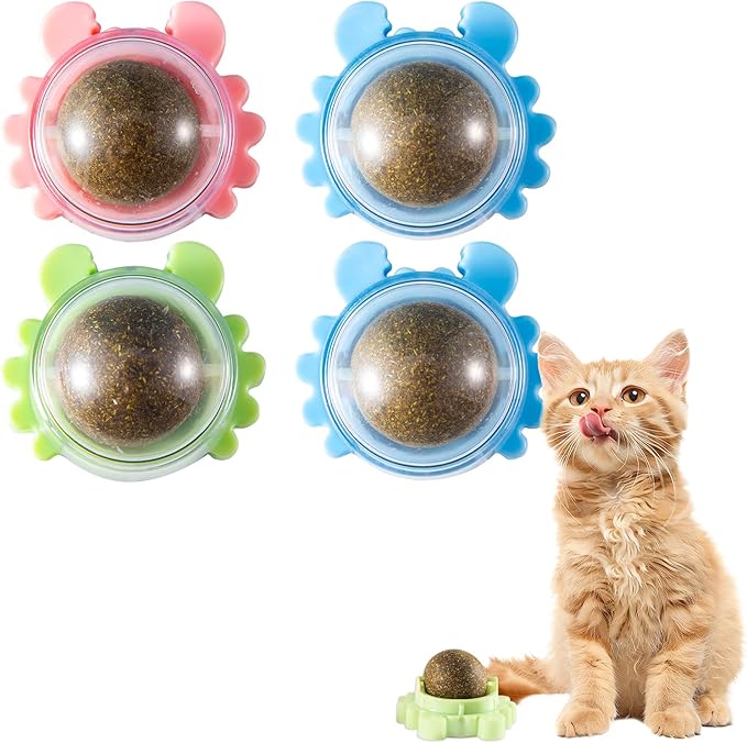 Catnip Balls Catnip Ball Toys Including 4 Pieces Suitable for All Breeds of Cats Relieve Anxiety-Mewly Pet