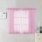 OVZME Light Pink Sheer Curtains 45 Inches Long 2 Panels, Light Filtering Sheer Pink Curtains for Kitchen, Elegant Airy Draperies for Gilrs Living Room Nursery Room, Dual Rod Pocket, Each 42Wx 45L