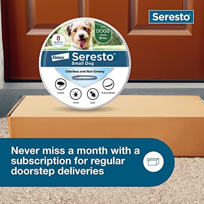 Seresto Small Dog Vet-Recommended Flea & Tick Treatment & Prevention Collar for Dogs Under 18 lbs. | 8 Months Protection-Mewly Pet
