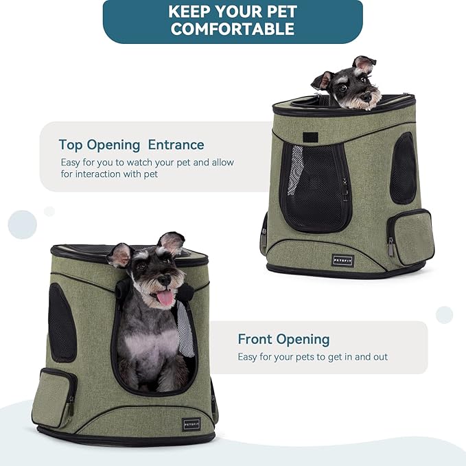 Petsfit Pet Backpack Carrier with Upgrade Waist Cushion Design to Better Fit The Waist, Suitable for Small and Medium Dogs Cats, and Rabbits up to 18 Pounds-Mewly Pet