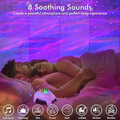 Rossetta Star Projector, Galaxy Projector for Bedroom, Bluetooth Speaker and White Noise Aurora Projector, Night Light Projector for Kids Adults Gaming Room, Home Theater, Ceiling, Room Decor