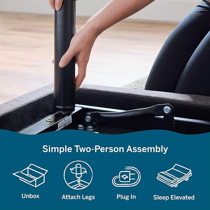 LUCID L300 Adjustable Bed Frame - Head and Foot Incline - USB - Wireless Remote - Easy 2 Person Assembly - Quiet Motor - Relax - TV - Working - Reading - Ergonomic - Electric Bed Base - Queen Size