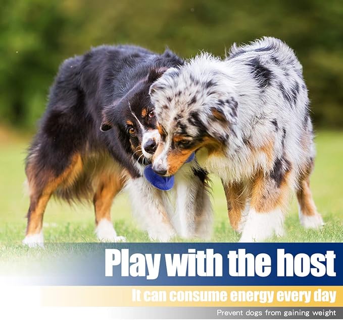 Rubber Dog Toys Treat Dispensing - Super Tough Treat Toys for Aggressive chewers Large Breed Durable Dog Toys IQ Training (Blue)-Mewly Pet