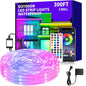 300 ft Outdoor LED Strip Lights Waterproof,IP68 Waterproof LED Light Strips with Remote,App Control Music Sync RGB Outdoor LED Rope Lights,LED Lights for Bedroom,Roof,Deck,（2 Rolls of 150ft）