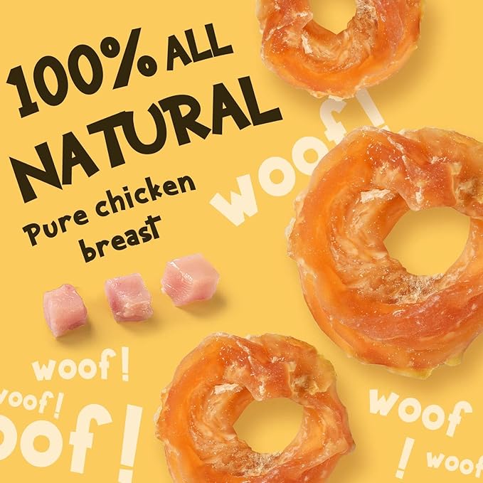 ASMPET Dog Treats Chews, Chicken Rings, Soft Chewy Snacks for Training Rewards 10.6 oz-Mewly Pet
