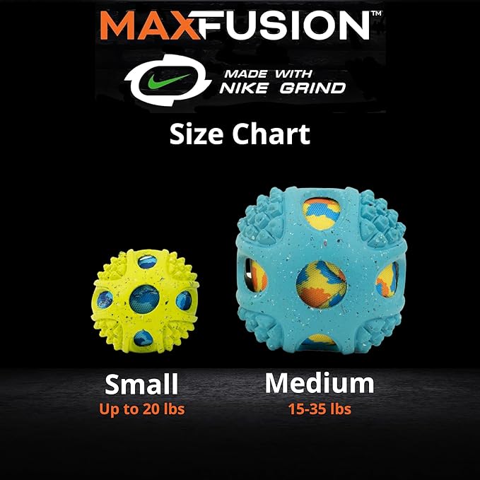 Max Fusion with Nike Grind, Arlee Meteor Dog Toy, Chew Toy for Play, Fetch, Tug, S-Mewly Pet