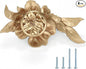 Flower Cabinet Pulls Handle Knob Drawer for Kitchen Dresser Wardrobe Bathroom and Cupboard 2 1/2 Hole to Hole Hardware Knob Easy Installation Pack of 4 Champagne Bronze with Backplate