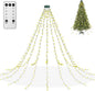 aneeway Christmas Tree Lights 480 LED, Christmas Lights with 8 Light Modes & Memory Function, 9.84FT x 16 String Lights with Timer Function & Remote Control for Christmas Decoration - Warm White