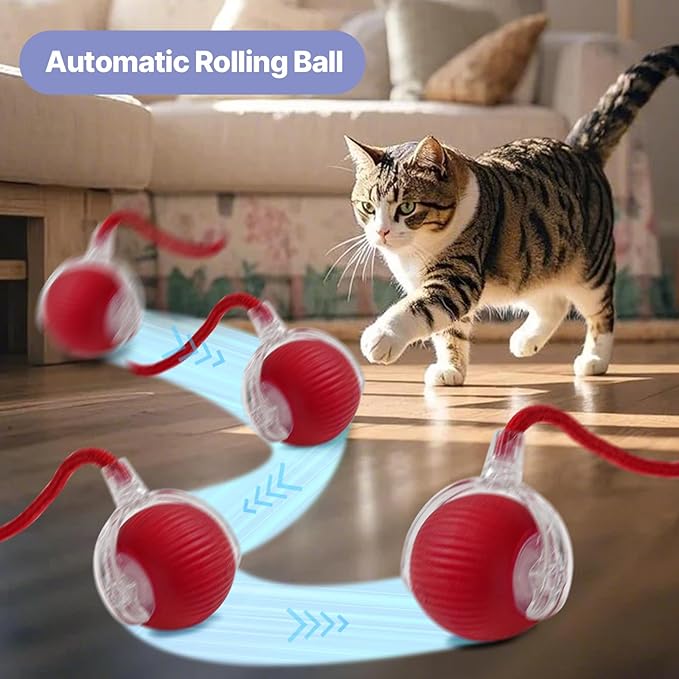 Cat Toys for Indoor Cats-7 Pieces Emrichment with Speedy Tail Moving Ball,Chirping Bird,Silvervine Sticks,Chew Rope,2 Cat Ball Toy,Hanging Caterpillar,Interactive Cat Toys for Bored Indoor Adult Cats-Mewly Pet