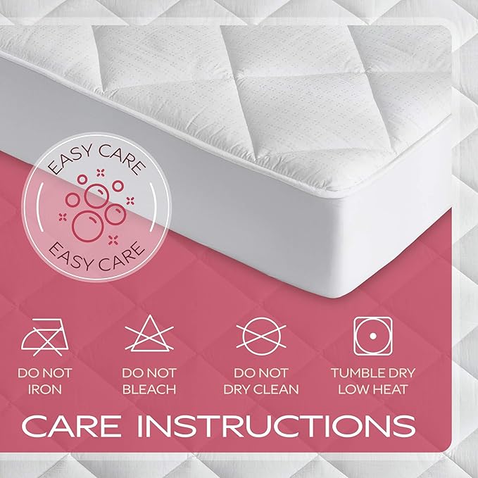 MAXI King Size Mattress Pad - Luxurious Cotton Sateen Mattress Protector - Soft, Comfortable, and Breatheable Mattress Cover - Mattress Pad Protects Mattress from Dust, Dirt, Spills, and Stains.