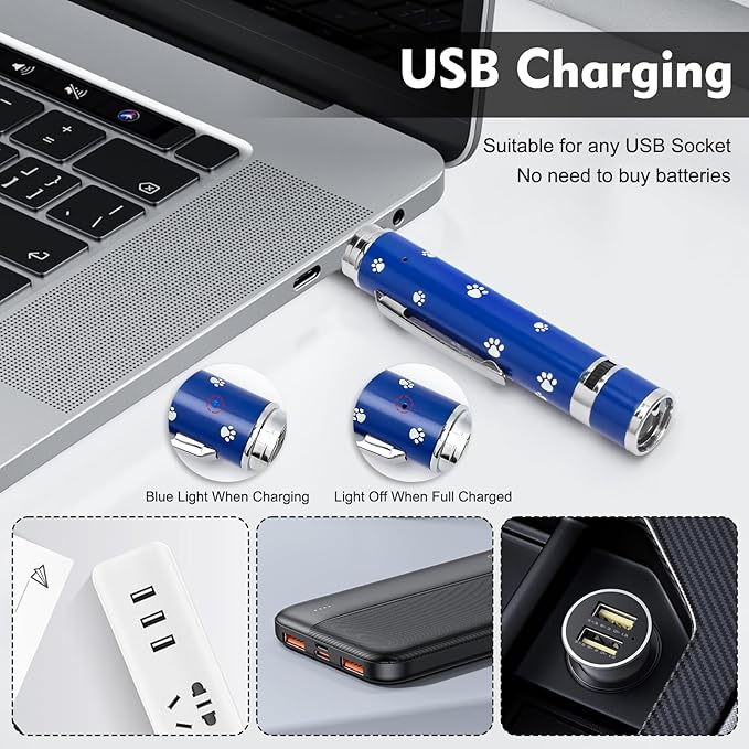 EAWONGEE Cat Toys, Interactive Toy for Cats with 7 Light Projection Modes, Interactive Kitty and Pet Dog Toy for Training Chaser, 2 Pieces Blue-Mewly Pet