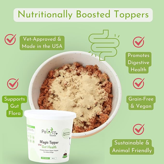 PawCo Magic Topper Gut Health - Dog Topper for Digestion with Postbiotics, Grain-Free Meal Enhancer for Digestive Support, 160g-Mewly Pet