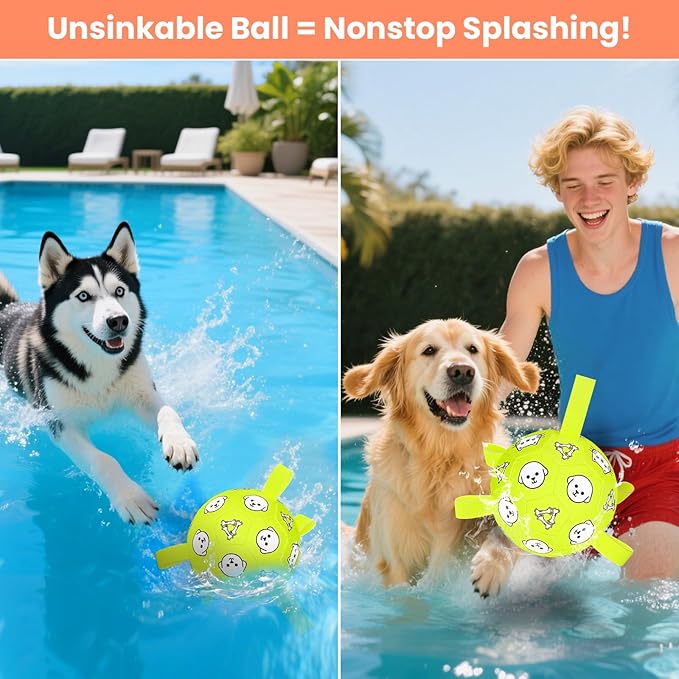 Dog Toys, Durable Dog Soccer Ball with Straps, Interactive Dog Toys, Water Fetch Ball for Tug of War, Puppy Toys for Indoor/Outdoor – Fun Dog Birthday Gift for Small & Medium Dogs, 6 Inch-Mewly Pet