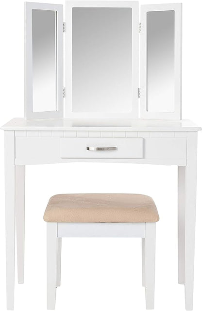Frenchi Home Furnishing Vanity Set with Stool and Mirror