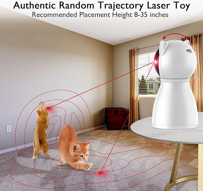 Cat Toys [2025 Newly Upgraded] Real Random Trajectory Rechargeable Motion Activated Cat Laser Toy Automatic,Interactive Cat Toys for Indoor Cats/Kitten/Dogs-Mewly Pet
