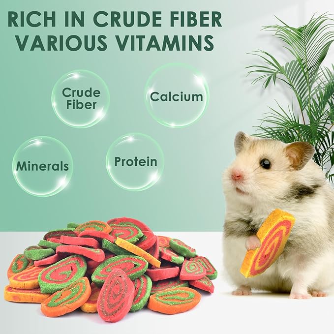 KATUMO Rabbit Toys, 220g / 7.7oz Rabbit Treats Bunny Chews Guinea Pig Molar Treats for Bunny, Hamster, Chinchilla, Gerbil, Other Small Rodents-Mewly Pet